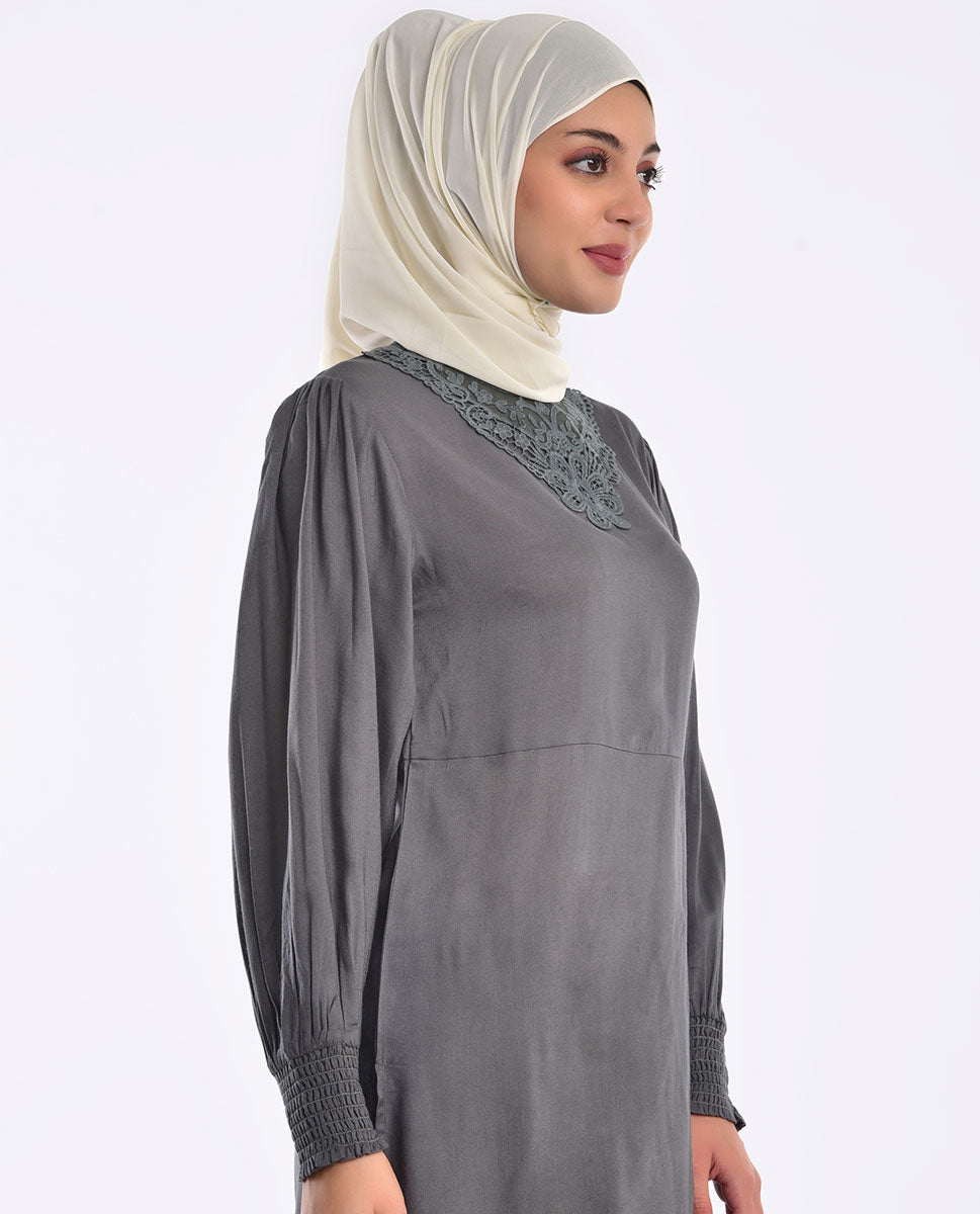Ash Grey Lace Midi