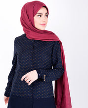 Navy Printed High Low Shirt Dress