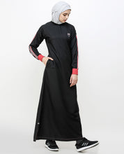 Midnight Black Striped Sleeve Jilbab