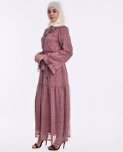 Tie Neck Style Dusty Pink Abaya