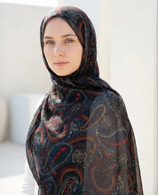 Midnight Paisley Printed Georgette