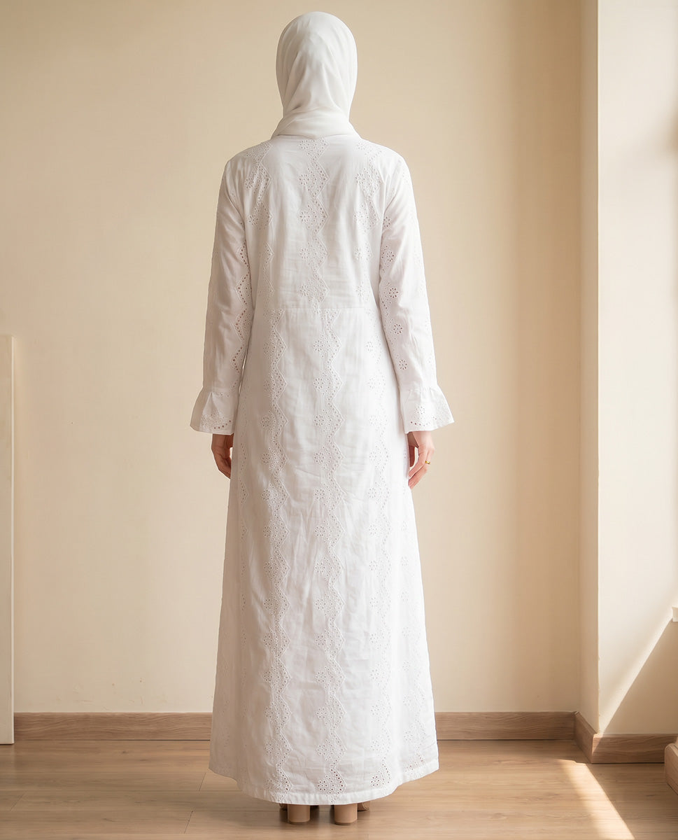 Delicate Eyelet Cotton Pilgrimage Gown