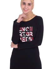 Black Print Jersey T-Shirt Dress
