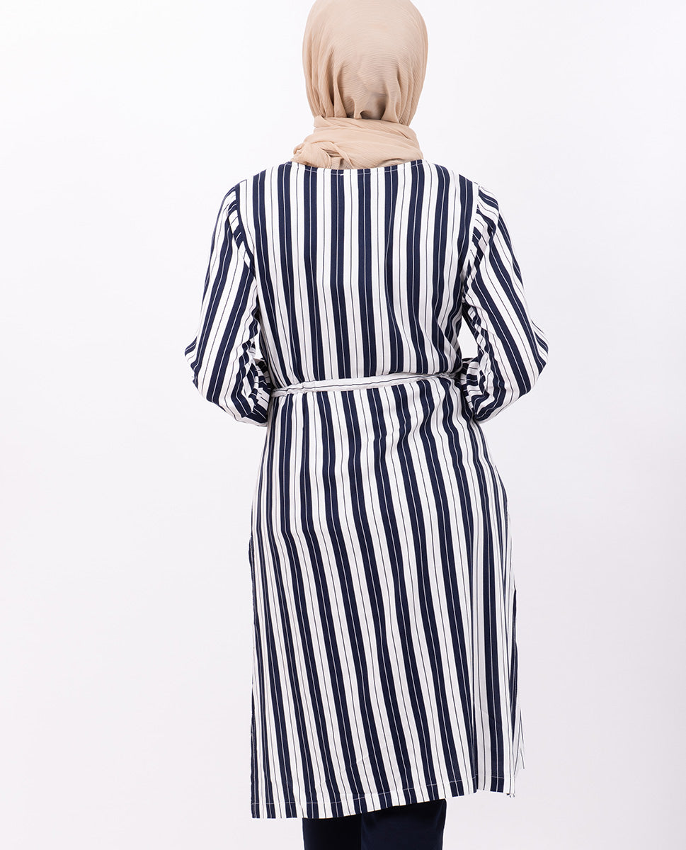 Navy & White Striper Midi