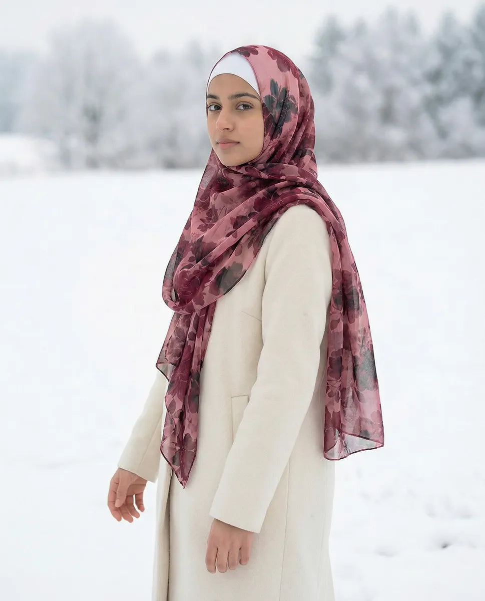 Rose Veil Printed Georgette