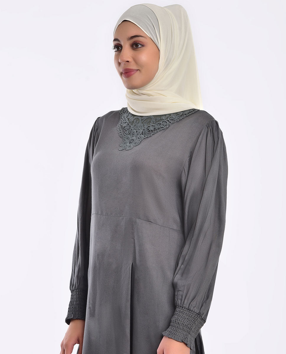 Ash Grey Lace Midi