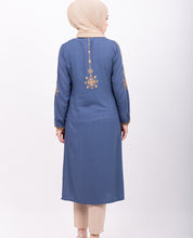 Sky Blue Embroidery Midi Dress