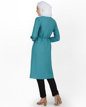 Brittany Blue Front Pleated Midi Dress