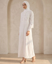 Floral Schiffli Half-Button Abaya