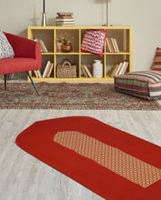 Red Mashrabiya Arch Shaped Prayer Mat Rug