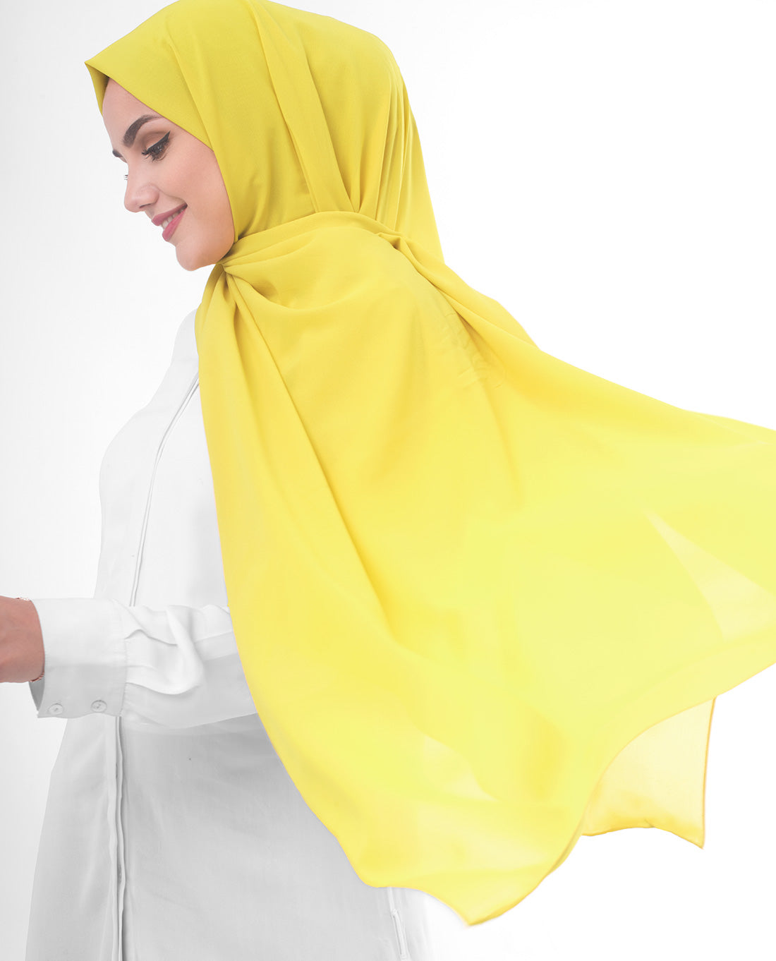 Celery Yellow Poly Georgette Scarf