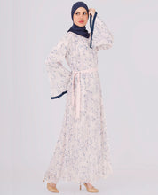 Flared Sleeves Pleated Maxi Dress