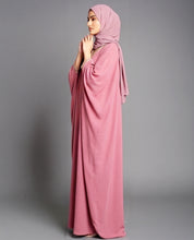 Peach Nida Satin Kaftan Abaya
