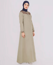 Mint Green Embroidered Abaya