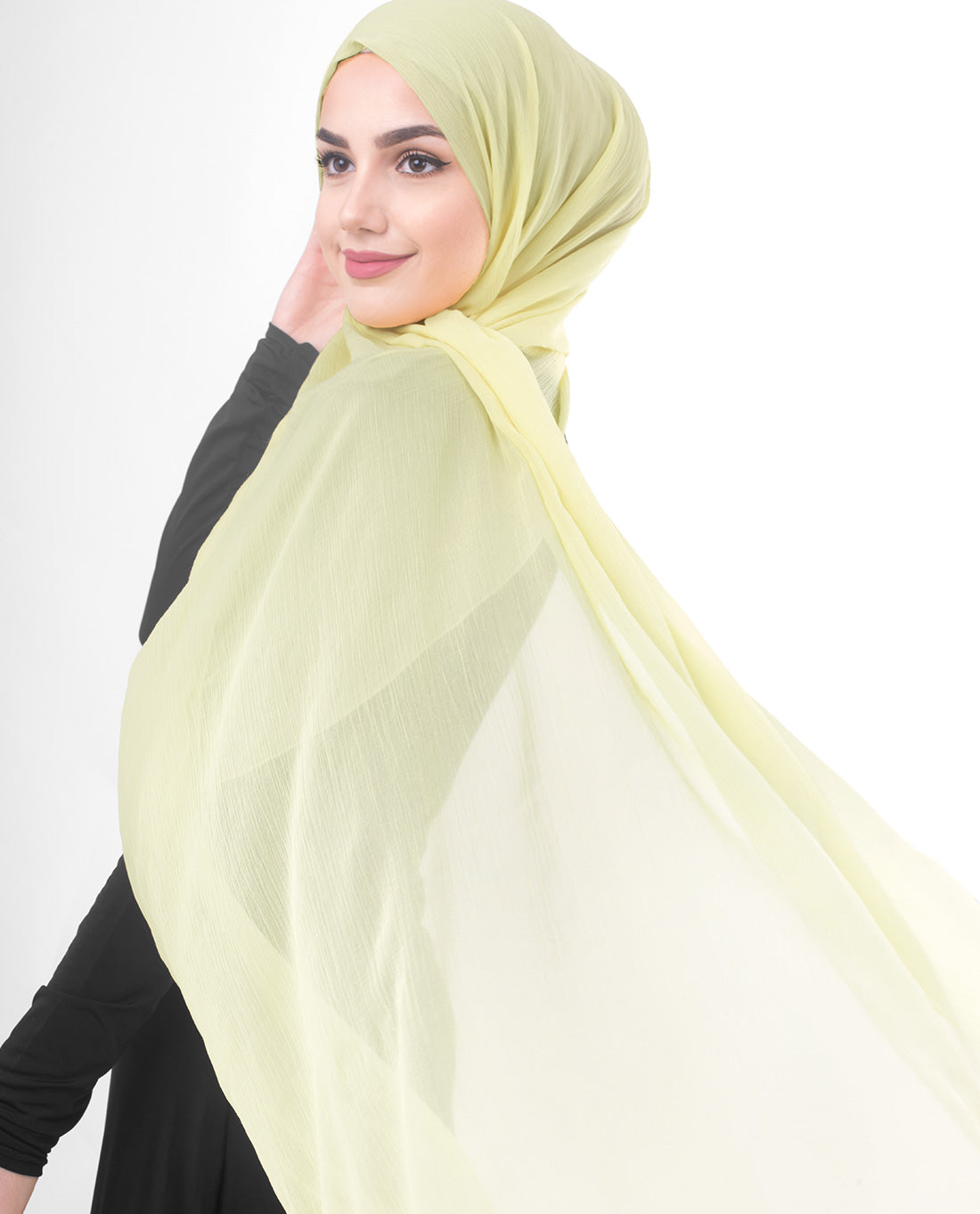 InEssence Poly Chiffon Tender Yellow Scarf