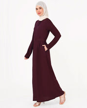 Ripe Plum Belted Rayon Abaya