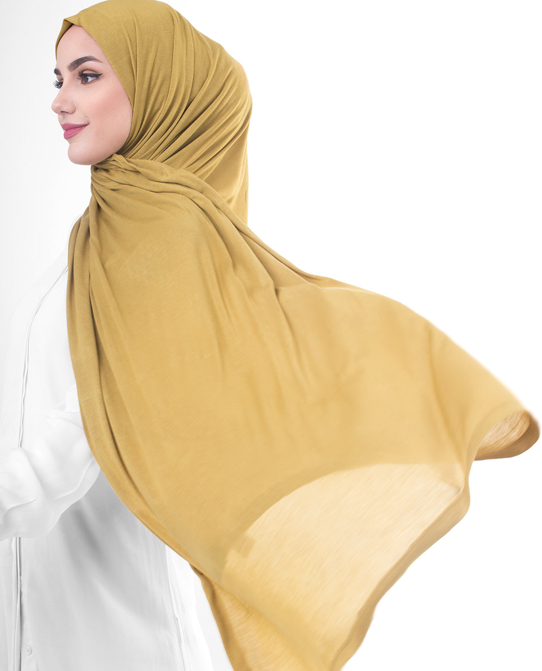 Olive Oil Yellow Viscose Jersey Scarf