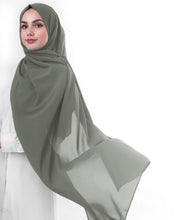 silver grey poly georgette scarf