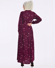 Rosewood Floral Belted Abaya