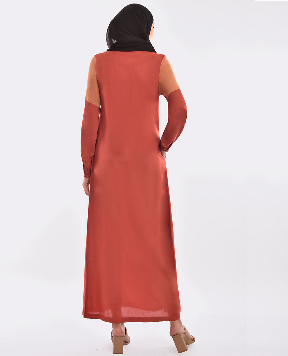 Rusty Hue Embroidered Jilbab
