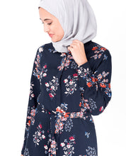 Floral Self Tie Belt Abaya