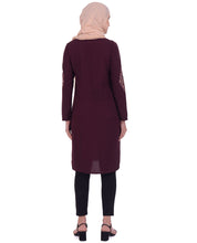 Maroon With Diamond Embroidery