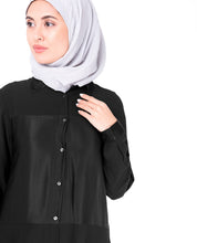 Sumo Satin Black Shirt Dress