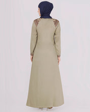 Mint Green Embroidered Abaya