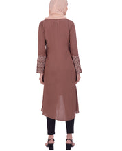 Brown With Front Pleats Midi