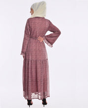 Tie Neck Style Dusty Pink Abaya