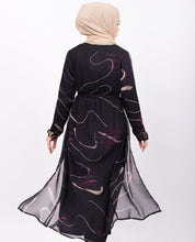 Black Abstract Print Sheer Outerwear