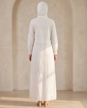 Floral Schiffli Half-Button Abaya
