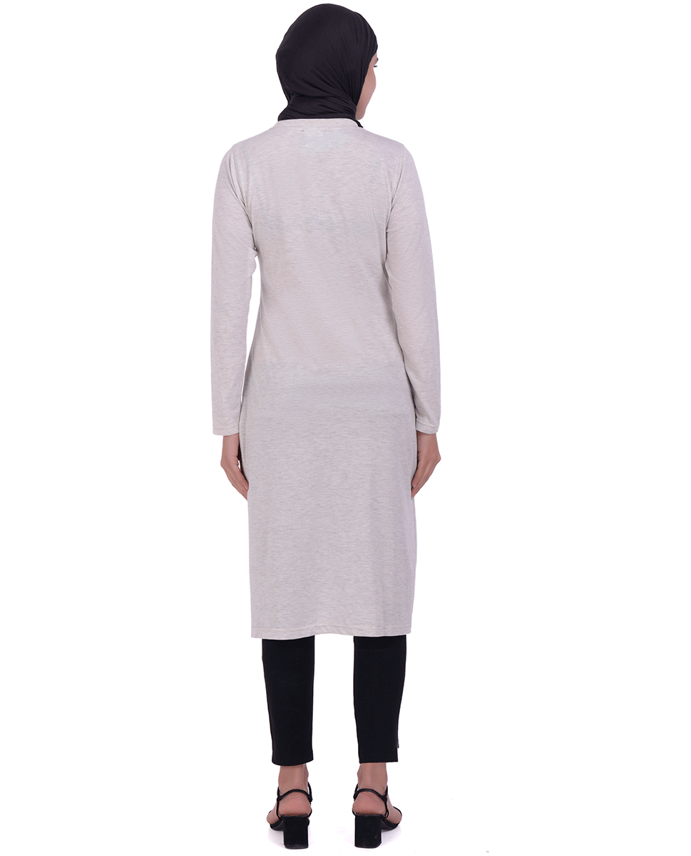 Grey With Red Print Jersey T-Shirt Dress