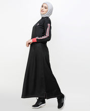 Midnight Black Striped Sleeve Jilbab
