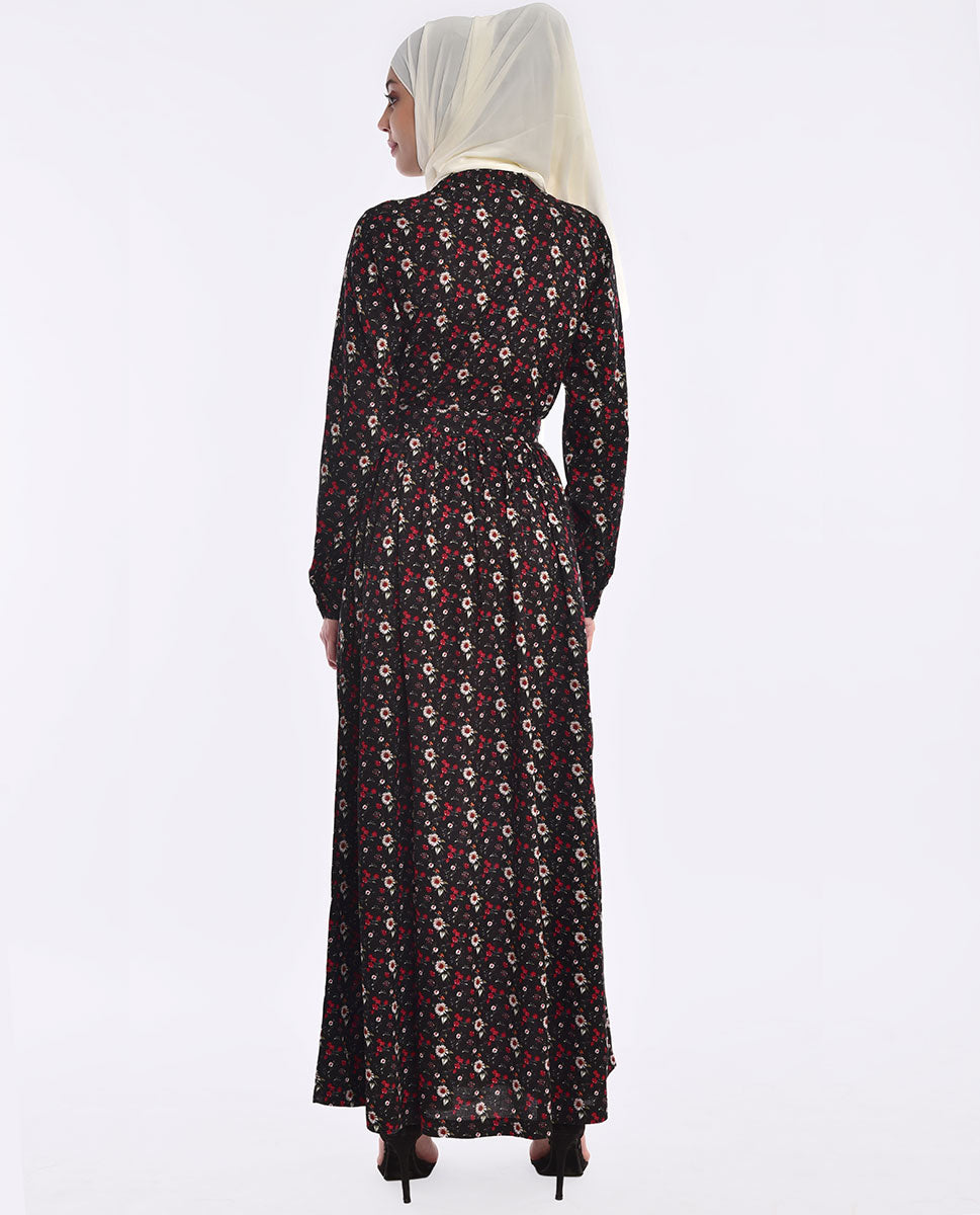 Spring Fever Printed Brown Jilbab
