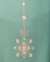 Green Embroidery Midi Dress