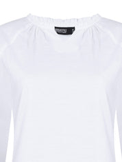 White Motif Print Midi