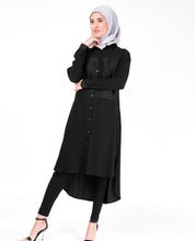 Sumo Satin Black Shirt Dress