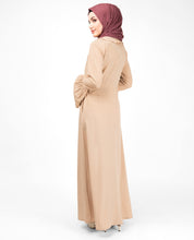 Ruffle Neck Sand Abaya