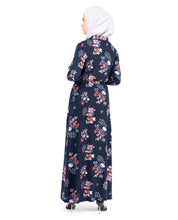Floral Self Tie Belt Abaya