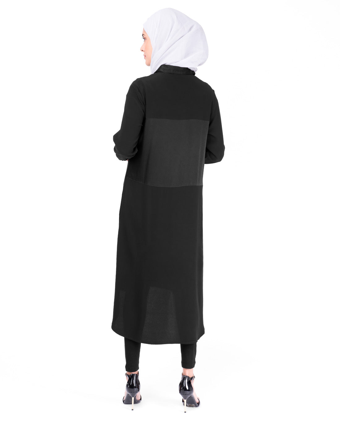 Sumo Satin Black Shirt Dress