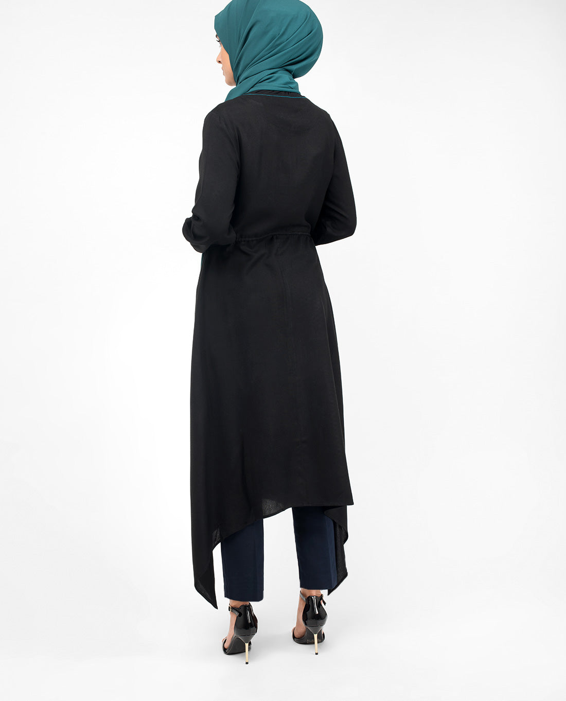 Black Handkerchief Midi Dress