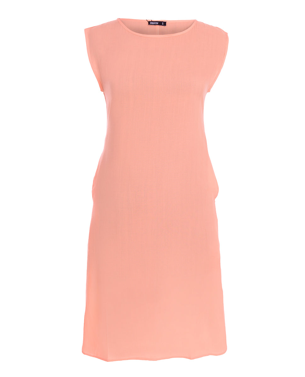 Coral Pink Rayon Slip Dress