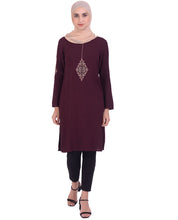 Maroon With Diamond Embroidery