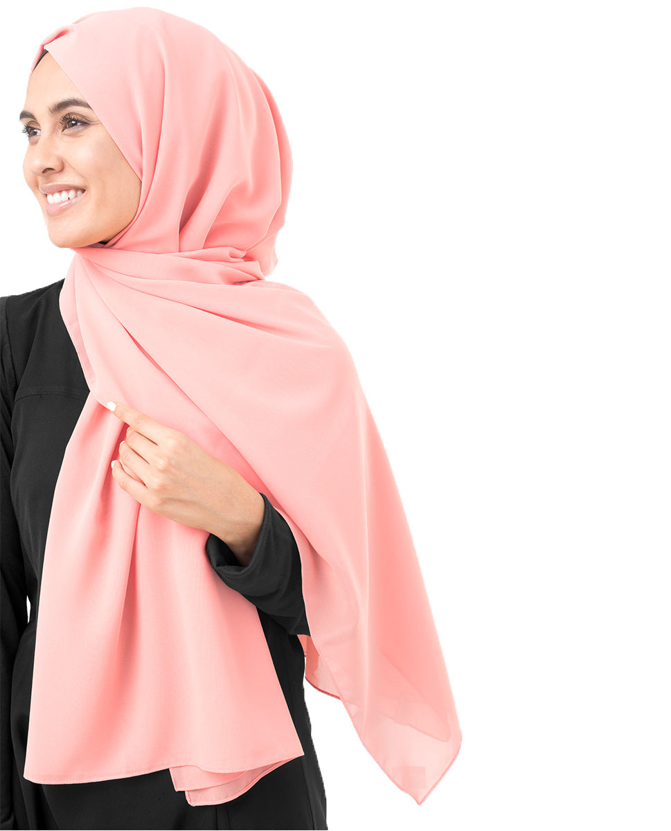 Pale Blush Poly Georgette Scarf