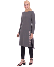Charcoal Casual Jersey T-Shirt Dress