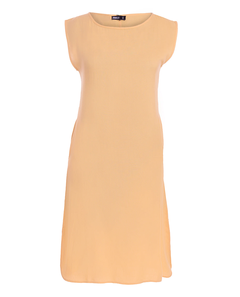 Rattan Yellow Rayon Slip Dress