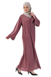 Purple Front Open Embellished Strip Abaya