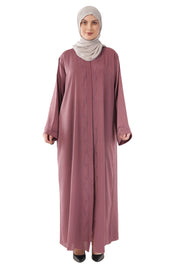 Purple Front Open Embellished Vine Abaya