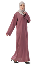 Purple Front Open Embellished Vine Abaya